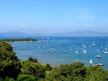 High angle view of sea against sky