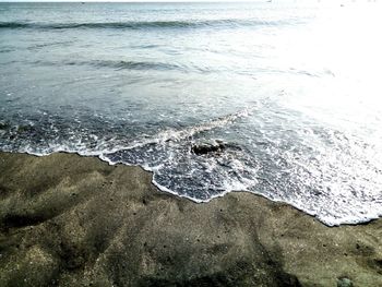 Close-up of wave on beach