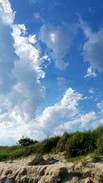 Scenic view of landscape against cloudy sky