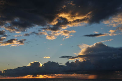 Scenic view of dramatic sky over sea