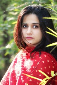 Close-up portrait of a beautiful young woman