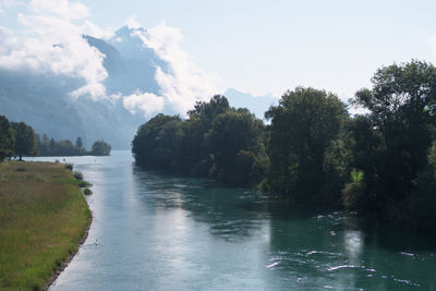 Scenic view of river against sky