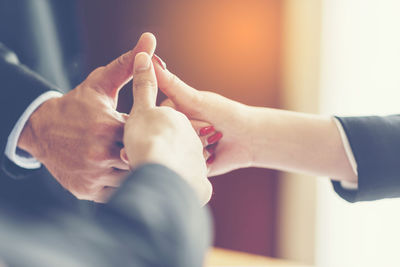 Close-up of hands