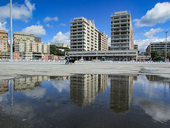 Reflection of building in lake