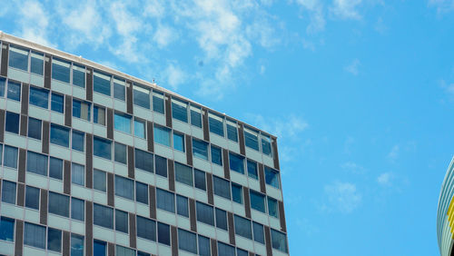 Low angle view of modern building against sky