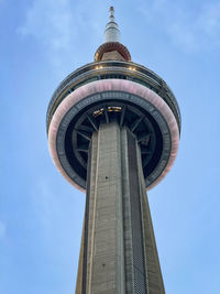 Cn tower, low angle view of tower against sky