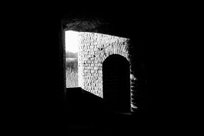 View of fort through window