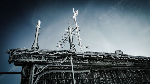 Low angle view of old building against sky