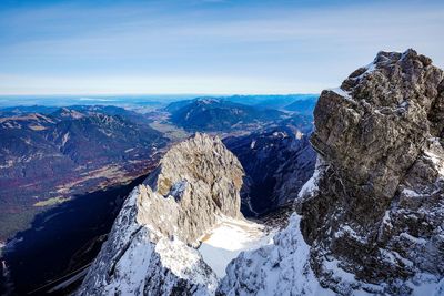 View from the top of mountain zugspitze