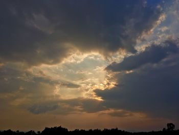 Low angle view of sky at sunset