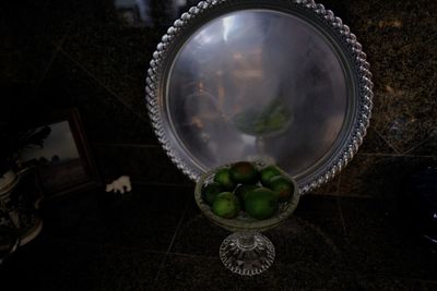 High angle view of fruits on table