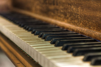 Close-up of piano keys