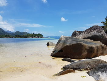 Scenic view of beach against sky