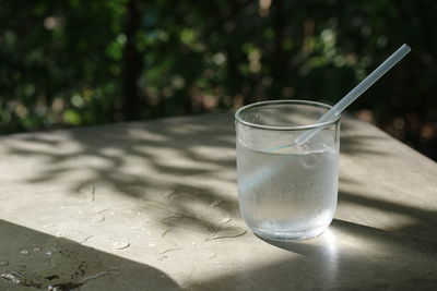 Close-up of drink in glass on table