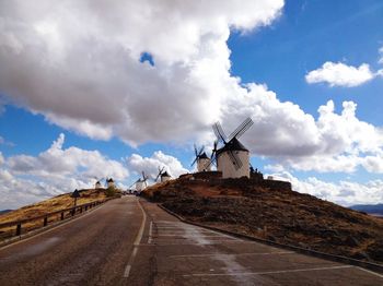 View of road against cloudy sky