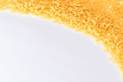 High angle view of ice cream over white background