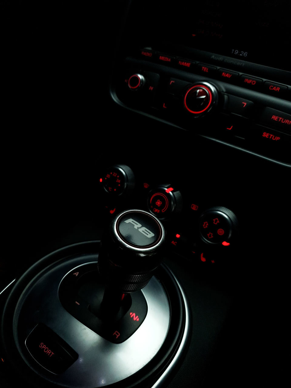 car, vehicle, control, technology, indoors, no people, control panel, red, music, black background, close-up, arts culture and entertainment, audio equipment, black, gear shift, joystick, equipment, land vehicle
