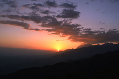 Scenic view of landscape against sky during sunset