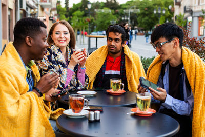 Group of people in restaurant