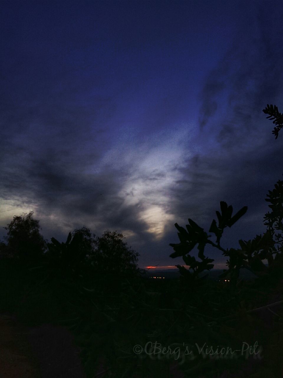 sky, tree, silhouette, cloud - sky, tranquility, beauty in nature, scenics, tranquil scene, dusk, nature, low angle view, cloudy, night, weather, cloud, dark, growth, storm cloud, outdoors, idyllic