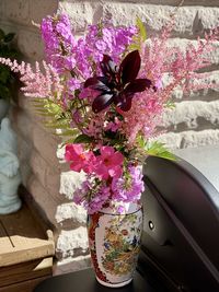 Close-up of pink flowers in pot