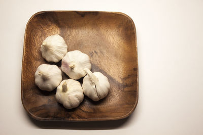 High angle view of vegetables on cutting board