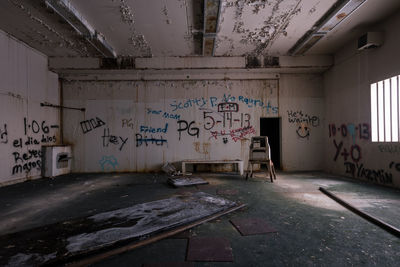 Interior of abandoned building