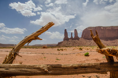 Panoramic view of desert against sky