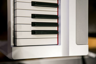 Close-up of piano keys