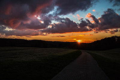 Scenic view of dramatic sky during sunset