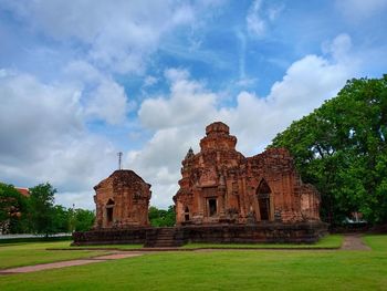 View of temple against cloudy sky