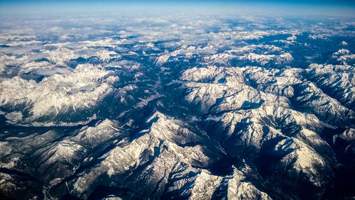 High angle view of aerial view of dramatic landscape