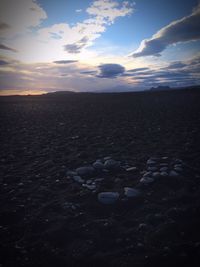 Scenic view of sea at sunset