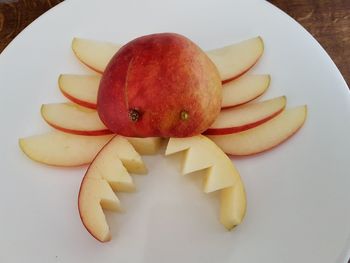 Close-up of apple on plate