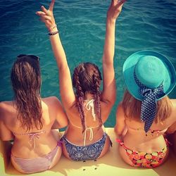 Woman swimming in pool