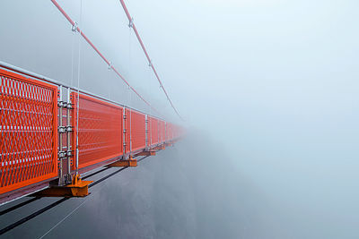 Golden gate bridge amidst foggy weather