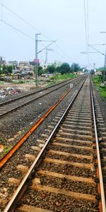 Railroad tracks against sky