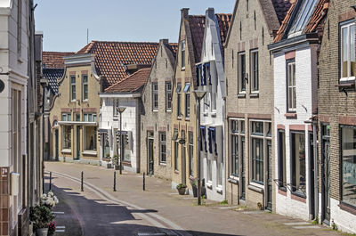 Main street in a dutch village on a sunny day