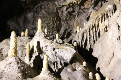 Close-up of rock formation in cave