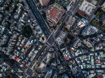 Aerial view of city street