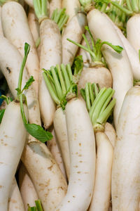 High angle view of vegetables for sale in market