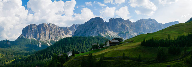 Panoramic view of mountains against sky