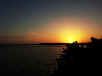 Scenic view of sunset over sea