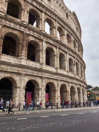 Rome, italy - september 2018. crowds of tourists around the colosseum