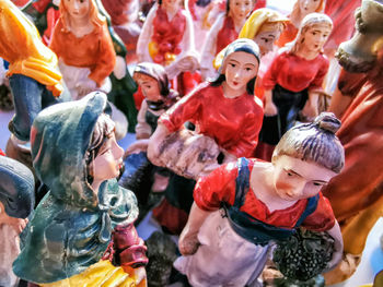 Nativity figures of people at market