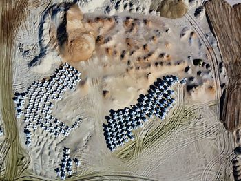 High angle view of sand