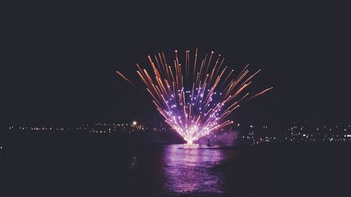 Fireworks display at night