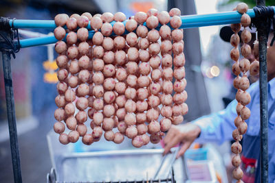 High angle view of hand for sale at market stall
