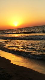 Scenic view of sea during sunset