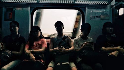 People sitting in train